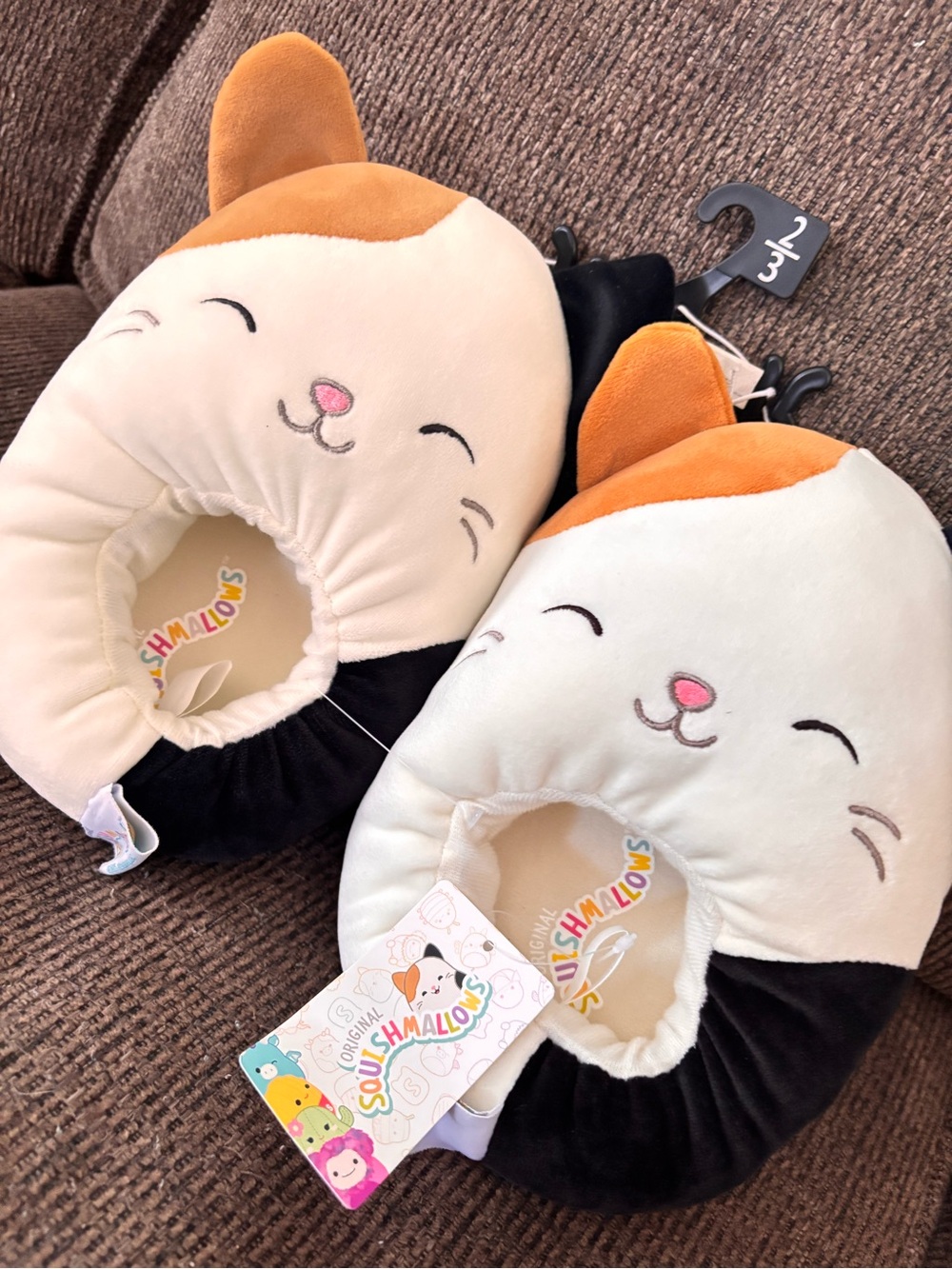Squishmallows Cat Neck Pillow - Cream, Orange & Black